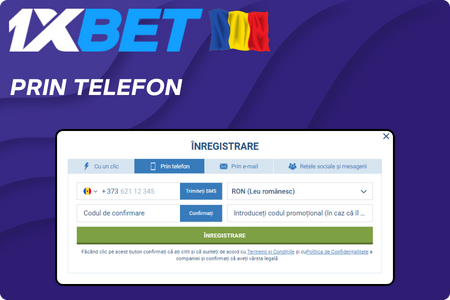 Înscrierea cu Numărul de Telefon la 1xBet